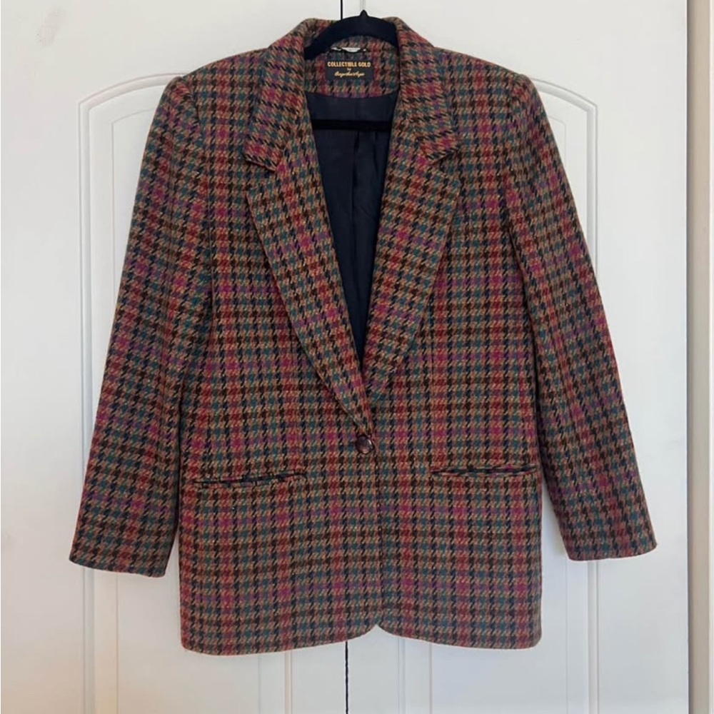 Multicolor Houndstooth Blazer - image 2